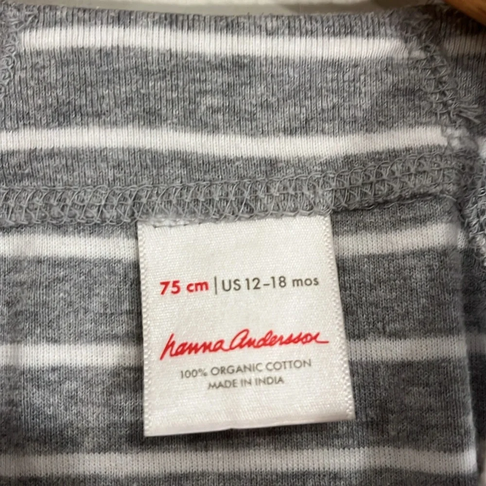 Hanna Andersson Gray & Yellow Stripe Overalls